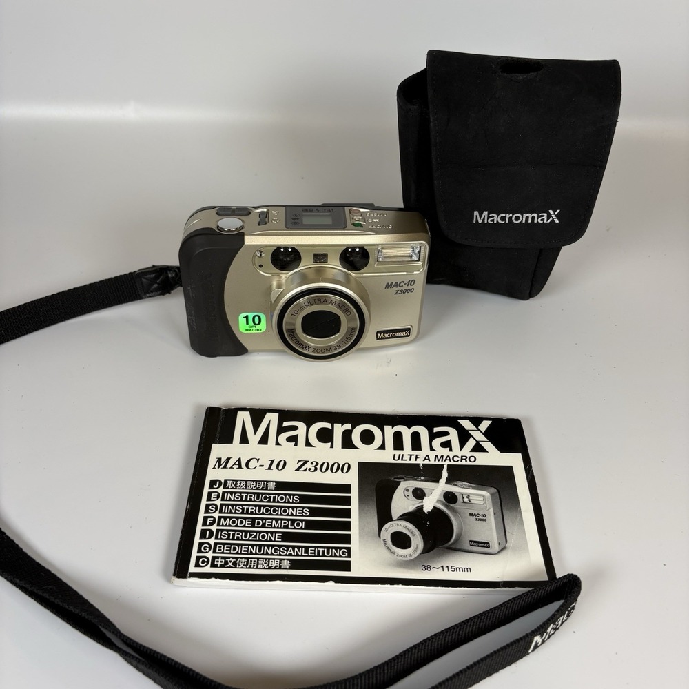 GOKO Macromax MAC-10 Z3000 35mm Film Camera 38-115mm Ultra Macro Case Manual